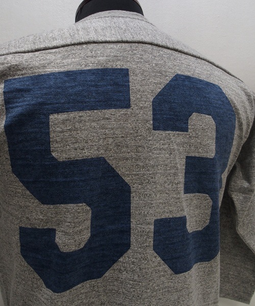 WAREHOUSE(�������ϥ���)[Lot.4063 3/4 Sleeve Football Tee/BLUE DEVILS-Heather Gray]