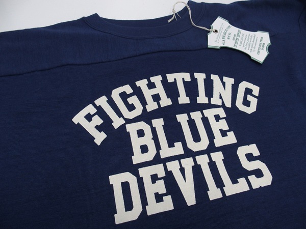 WAREHOUSE(�������ϥ���)[Lot.4063 3/4 Sleeve Football Tee/BLUE DEVILS-Navy]