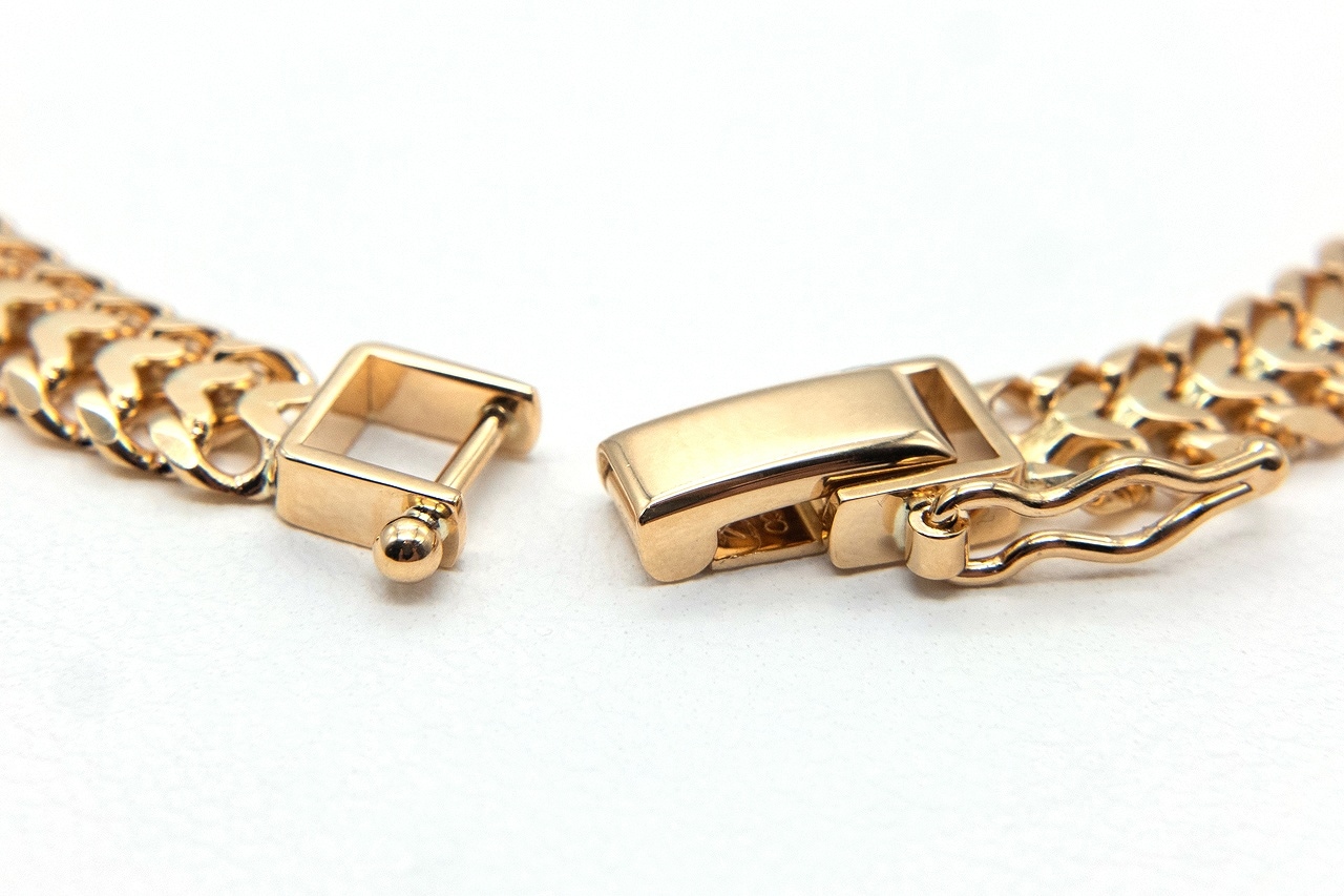 K18/18金喜平ハートビスブレスレット Heartbiz Gold 16cm