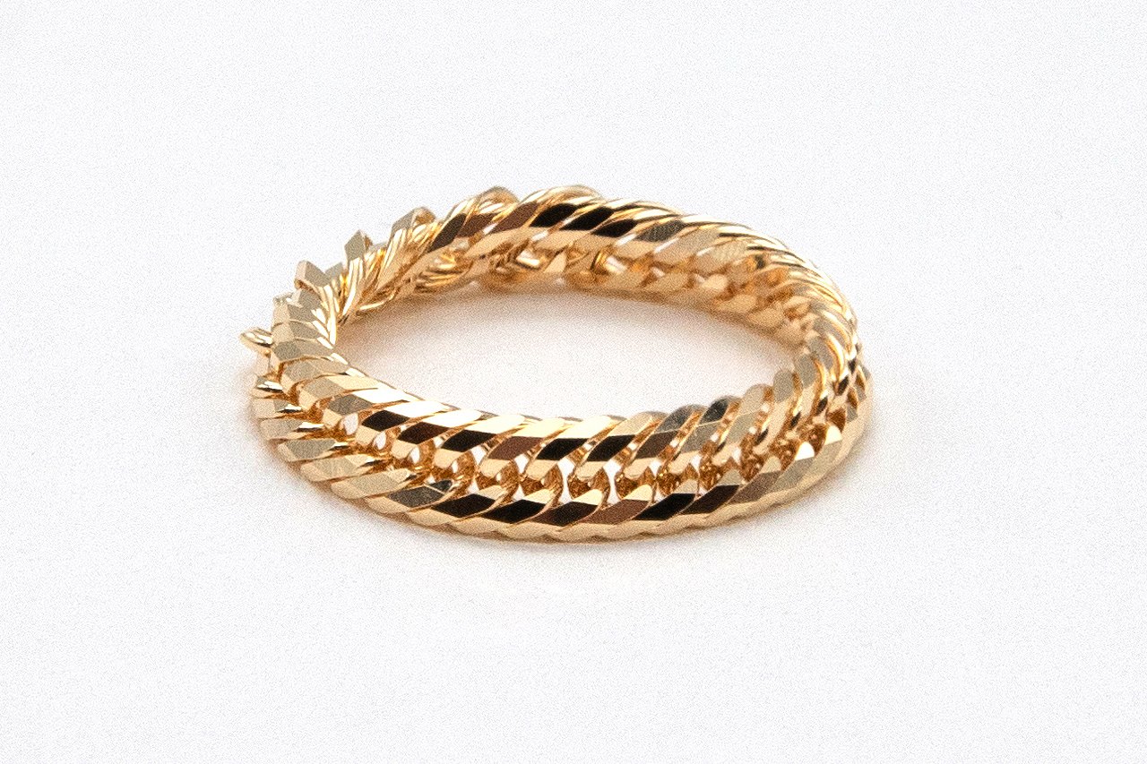 宝石K18 トリプル12面喜平リング ＃12の卸専門通販サイト