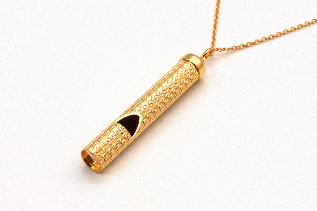 宝石K18 ホイッスルペンダント (チェーン付：小豆0.28φ45cmスライド