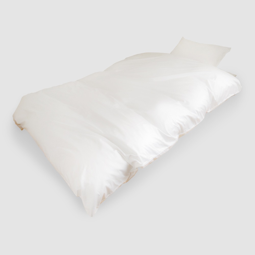 天絹 2 シルク交織サテン 洗える掛ふとんカバー SDL(セミダブルロング) ホワイト テンケン 2 MR-KC18020SDL23