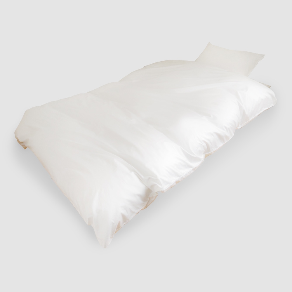 天絹 2 シルク交織サテン 洗える掛ふとんカバー KL(キングロング) ホワイト テンケン 2 MR-KC18020KL23