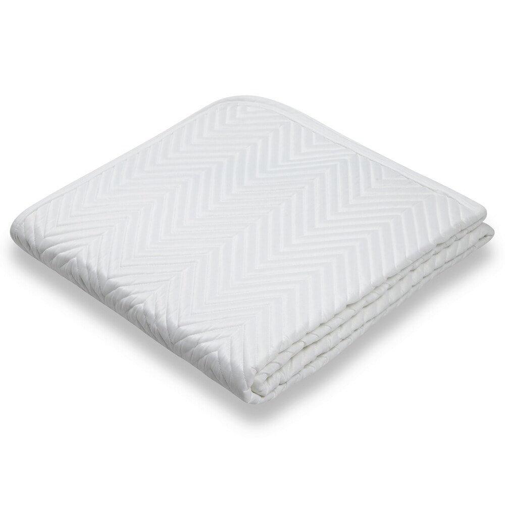 KINOU 洗えるベッドパッド 難燃 防炎 Q(クイーン) ポリエステル ホワイト KN-BP24021Q529