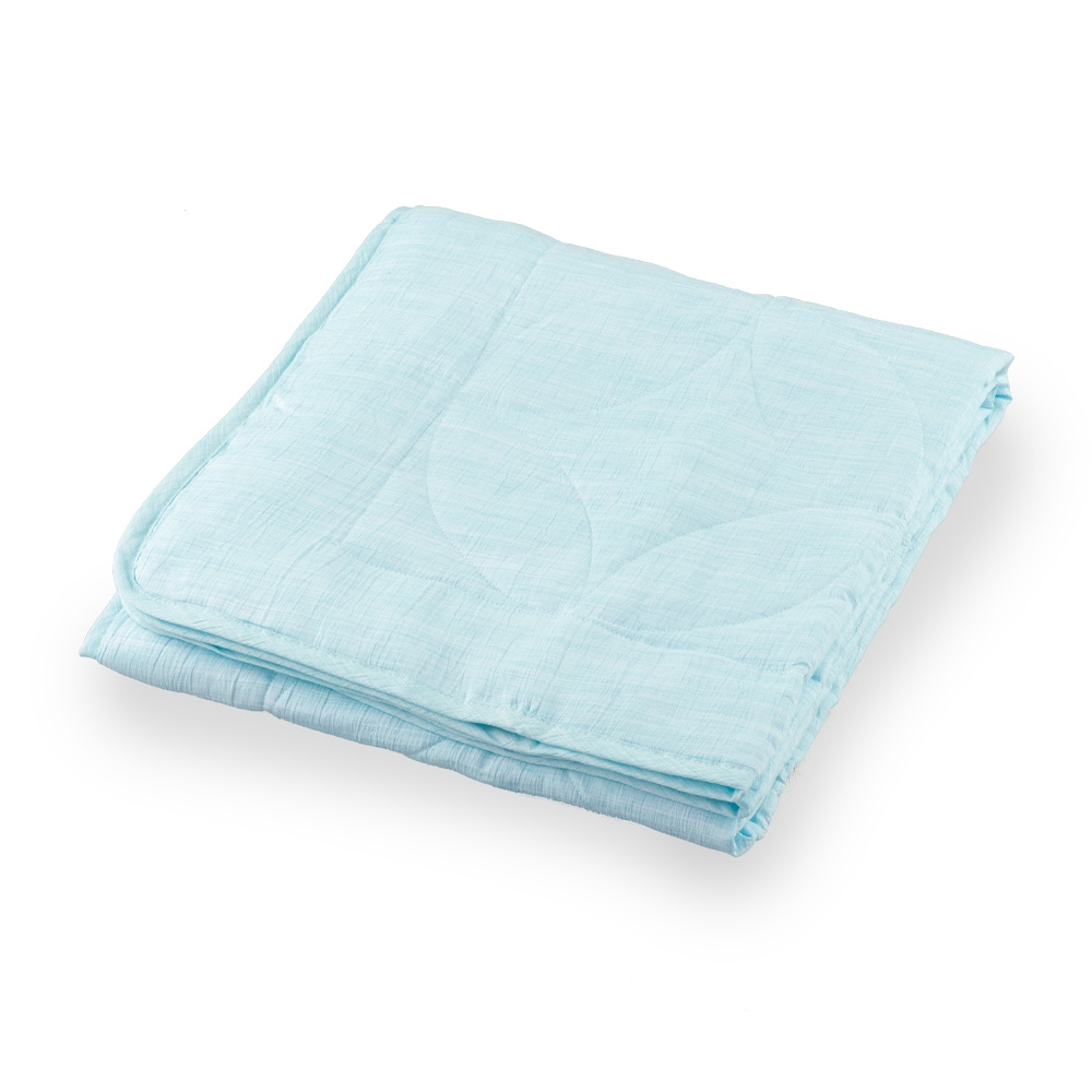 和柄文様 洗える麻敷パッド 「七宝(しっぽう)」 薄空 D(ダブル) ASP1644BBL-D