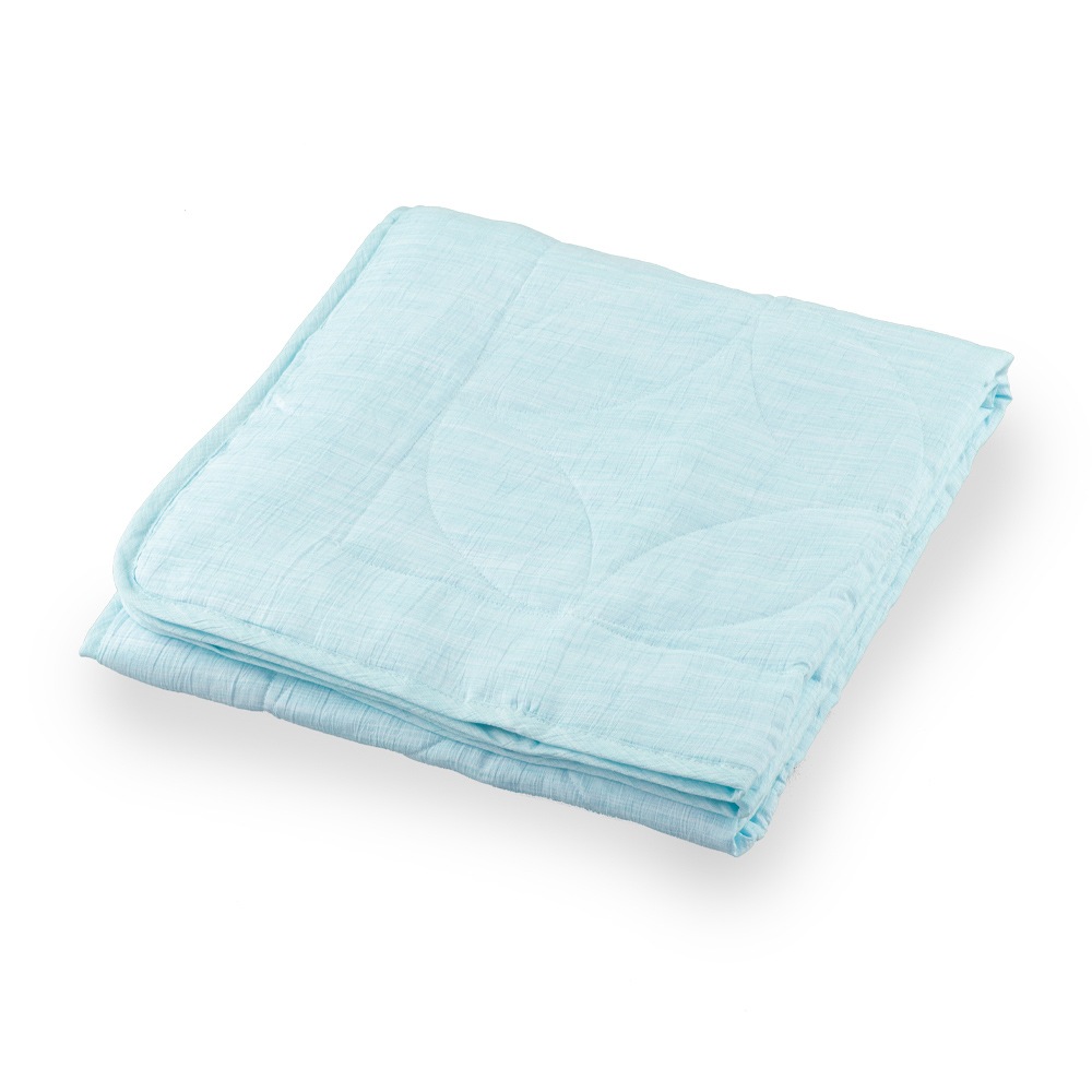 和柄文様 洗える麻敷パッド 「七宝(しっぽう)」 薄空 Q(クイーン) ASP1644BBL-Q