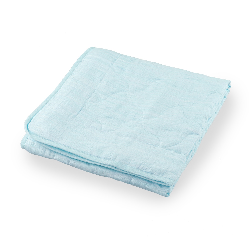 和柄文様 洗える麻敷パッド 「千鳥卍(ちどりまんじ)」 薄空 SD(セミダブル) ASP1644DBL-SD