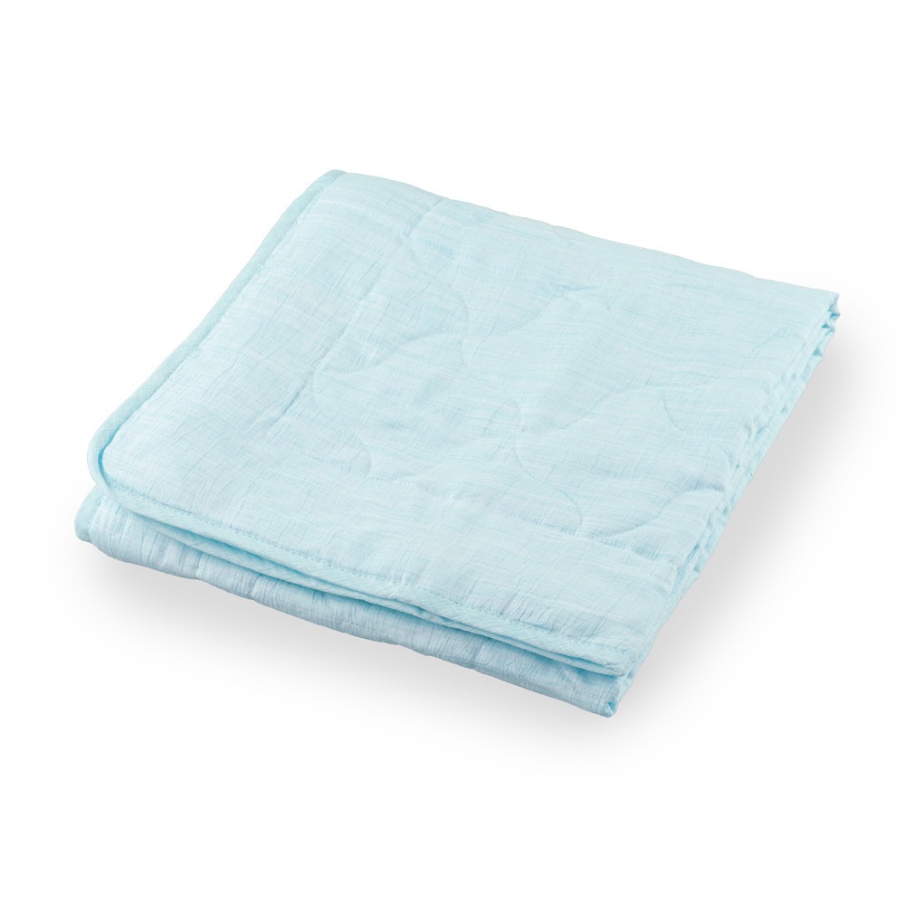 和柄文様 洗える麻敷パッド 「千鳥卍(ちどりまんじ)」 薄空 K(キング) ASP1644DBL-K