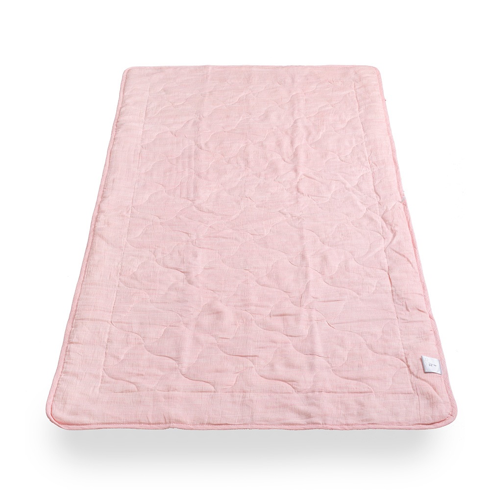 和柄文様 洗える麻敷パッド 「千鳥卍(ちどりまんじ)」 薄紅 Q(クイーン) ASP1644DPI-Q