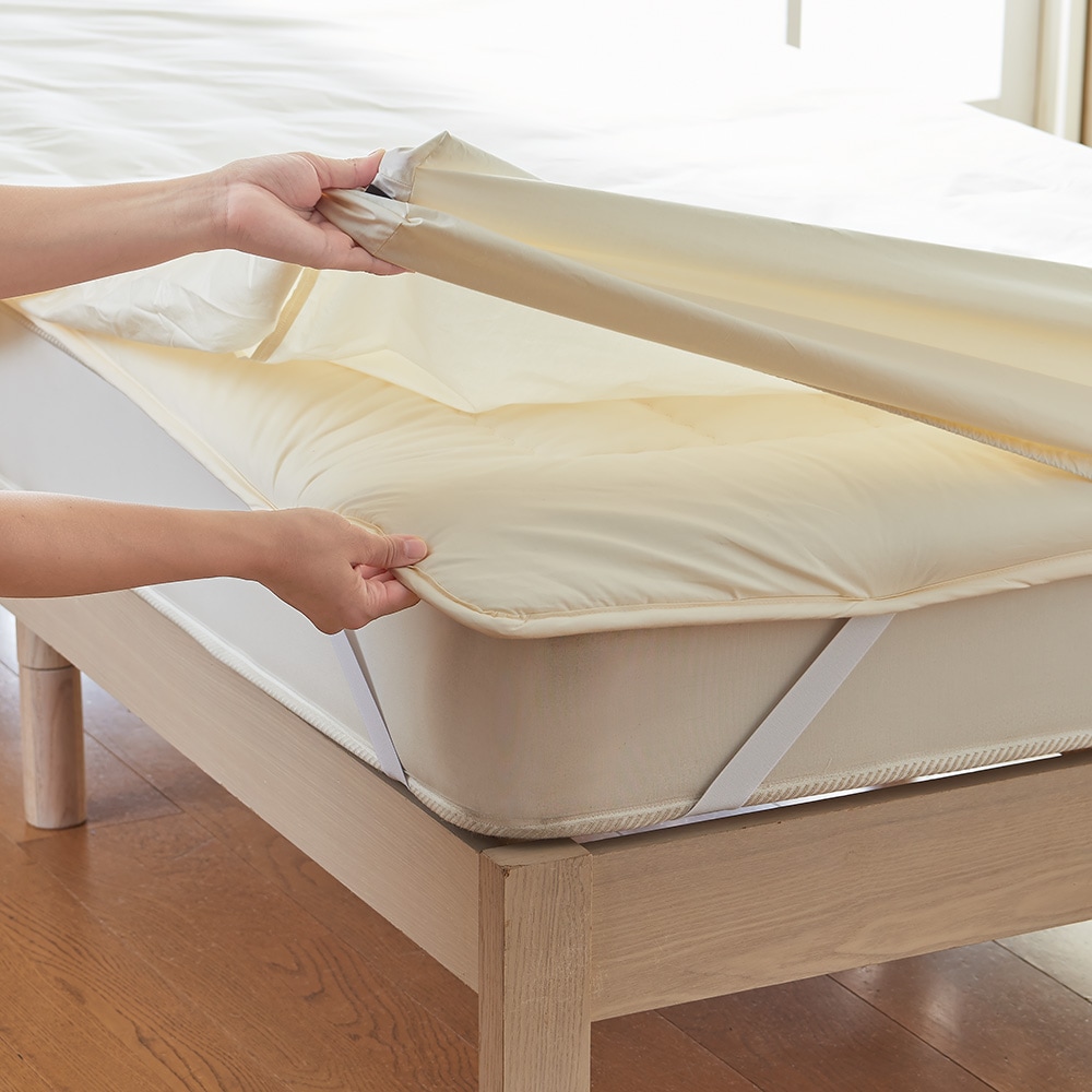 03BASIC 洗えるベッドパッド 再生繊維(セルロース)100% K(キング) キナリ BPT021K