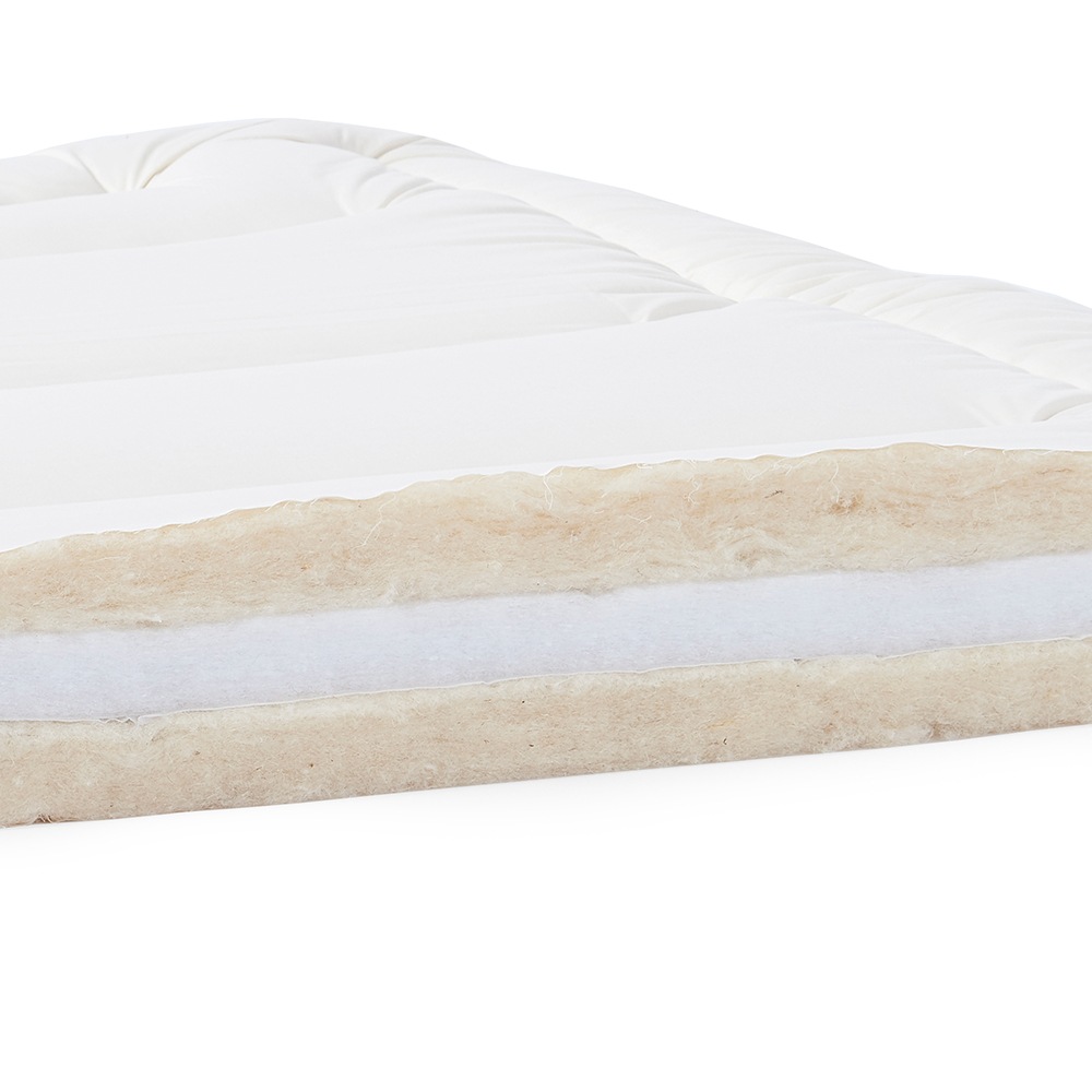 03BASIC 敷ふとん(固わた入り) ウール100％ DL(ダブルロング) キナリ BAKS522DL