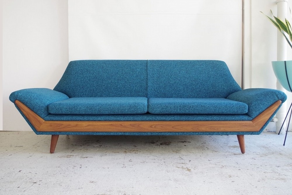 青と白のストライプ ラウンジチェア CHAIR&SOFA,ソファ
