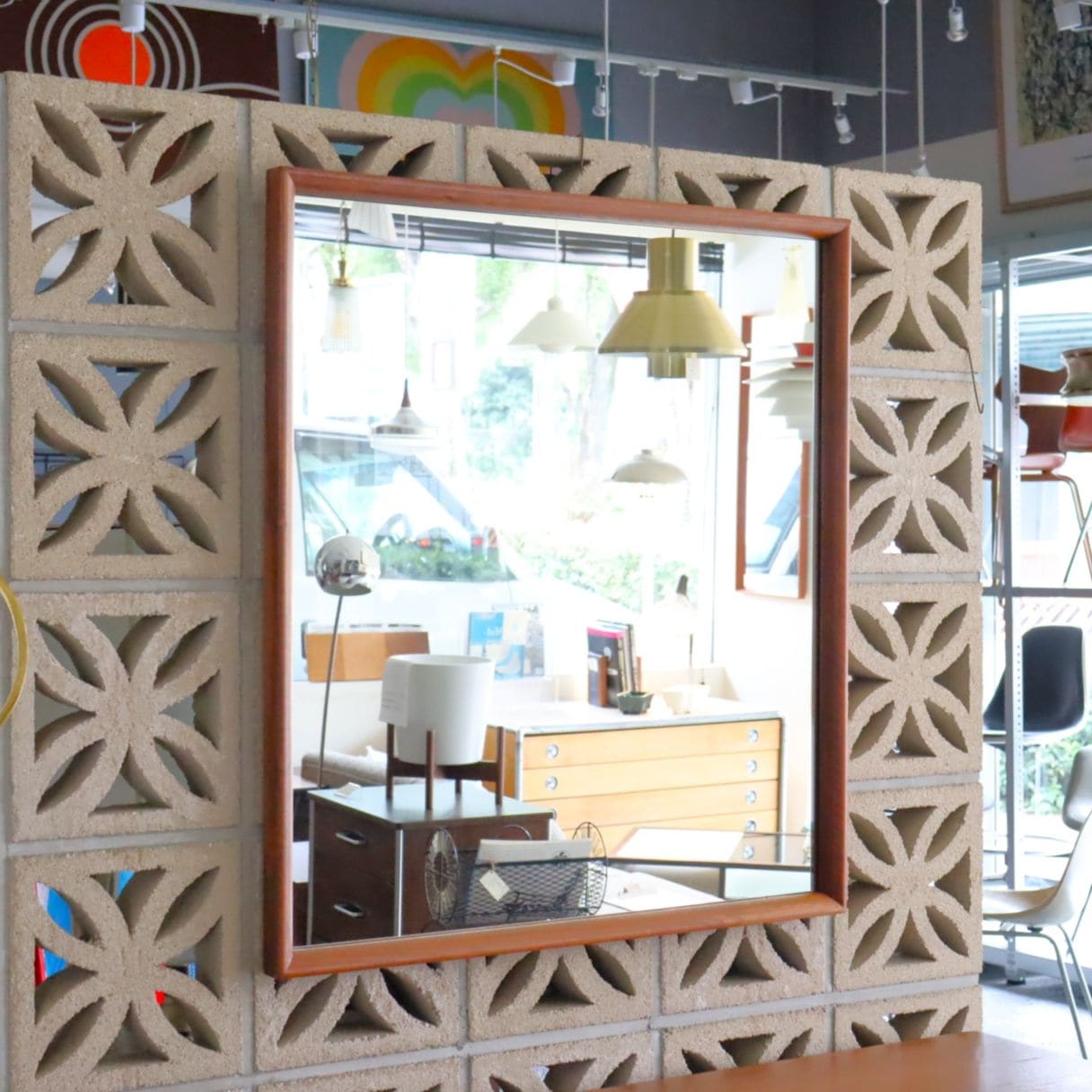 アメリカンオブマーチンズビル社製ウッドフレームミラー