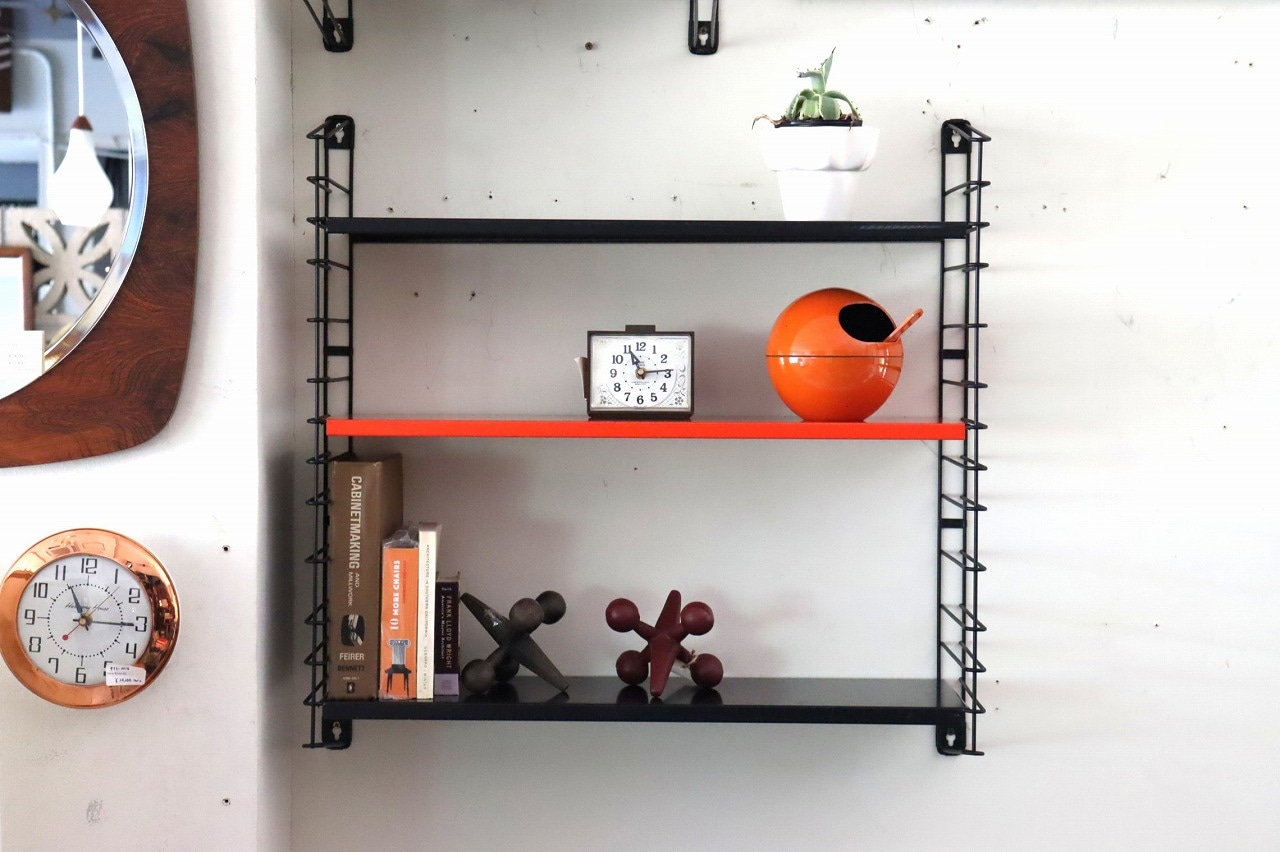 アンティーク ダークレッドの3段壁掛けラック Amazon｜棚壁 アンティーク浮動ラック3ベッドルーム、リビングルームの