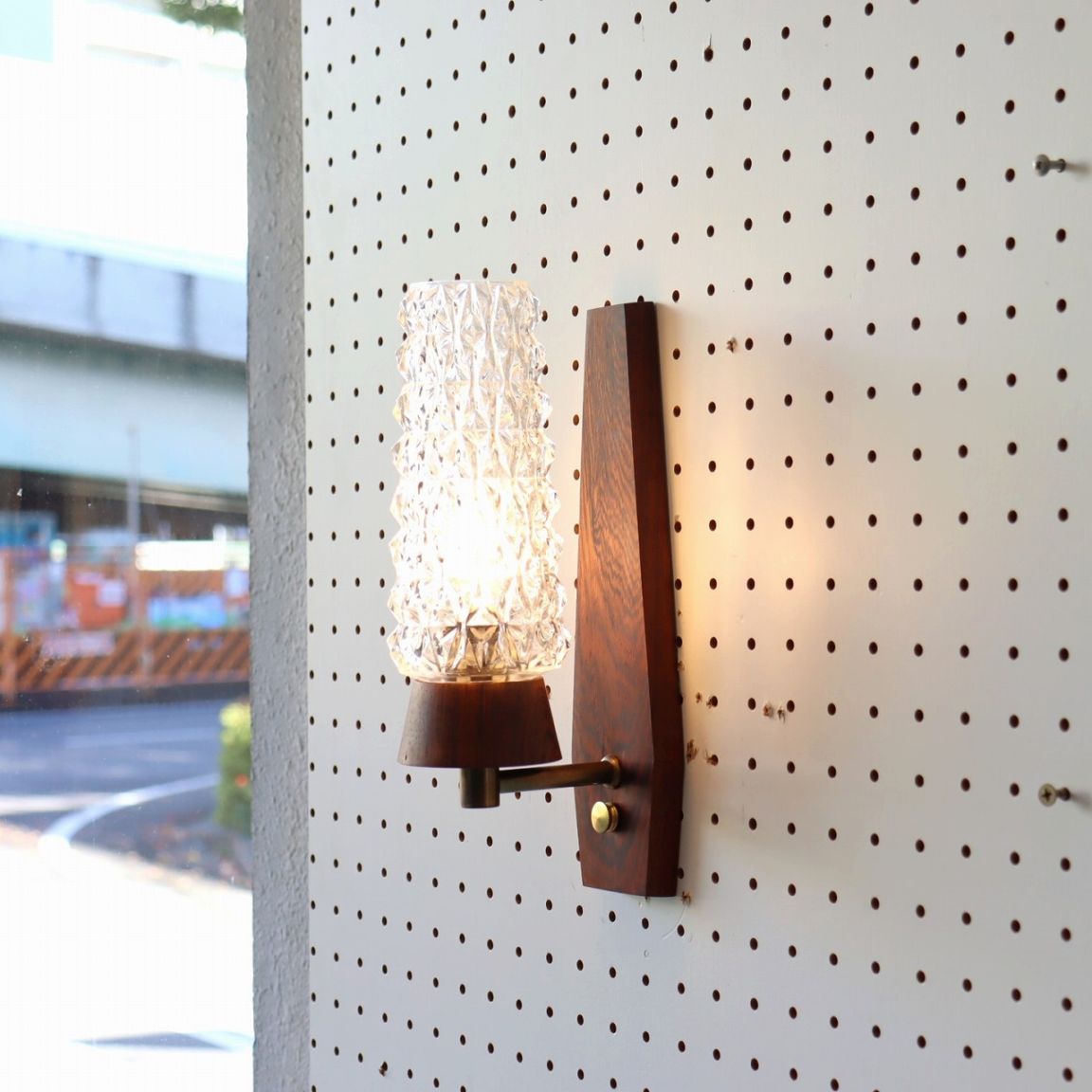 ローズウッドガラスブラケットランプ