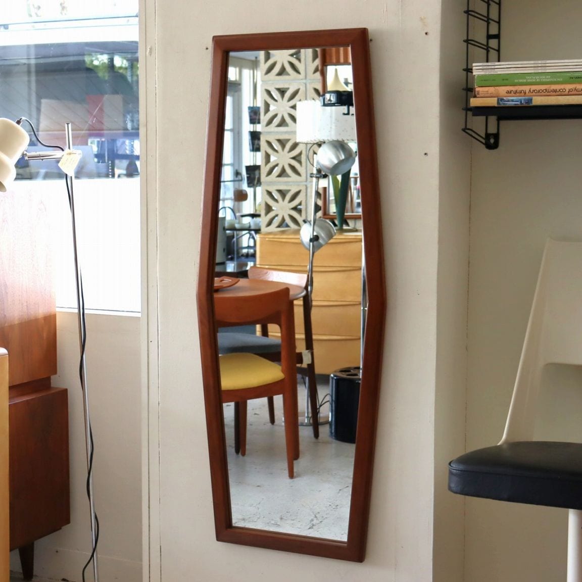 六角形ウッドウォールミラー　