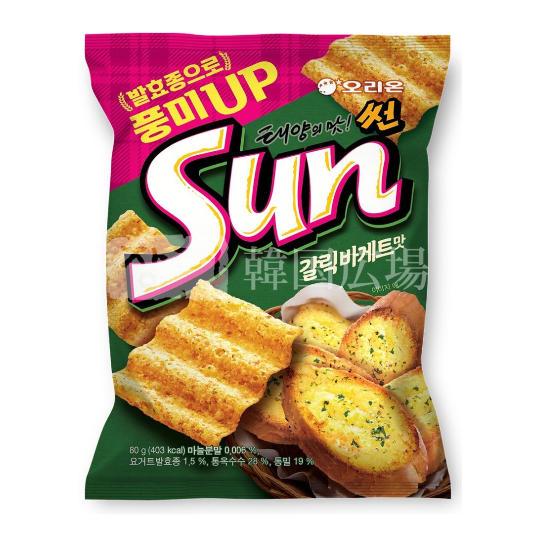 【オリオン】 サンチップ ガーリックバゲット味 80g / 12入【12入→20入 リニューアル予定】※＠147、2,940円※