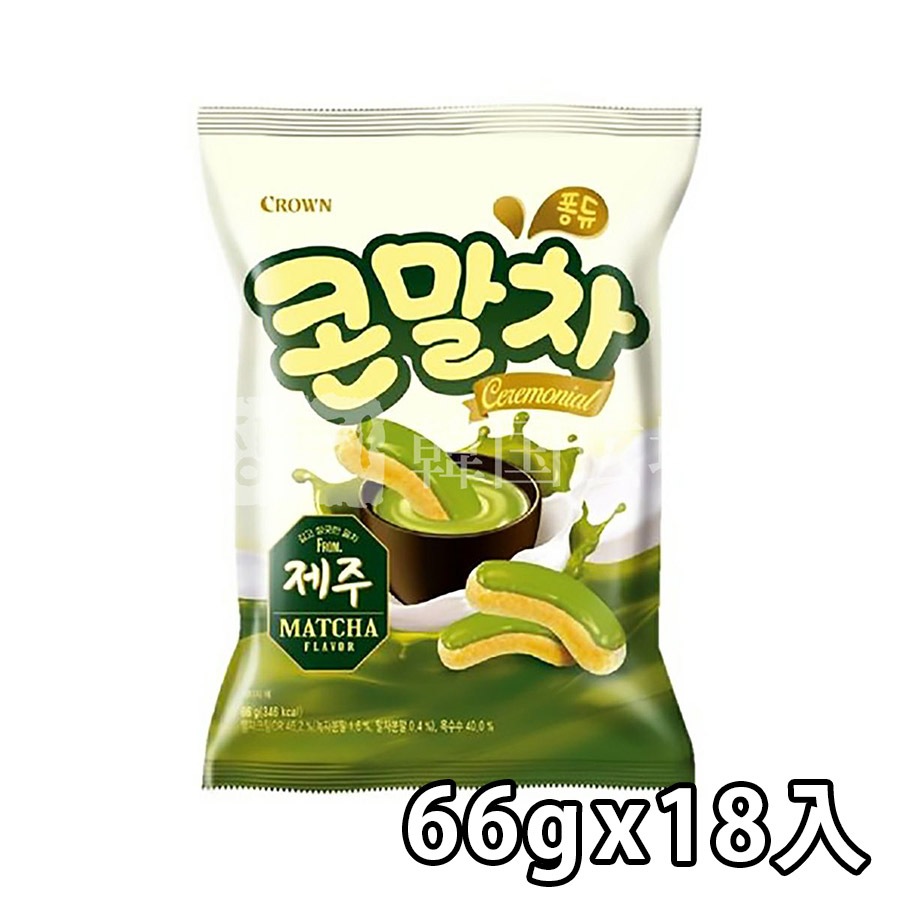 【クラウン】 コンマルチャ（抹茶味スナック） 66g / 18入  