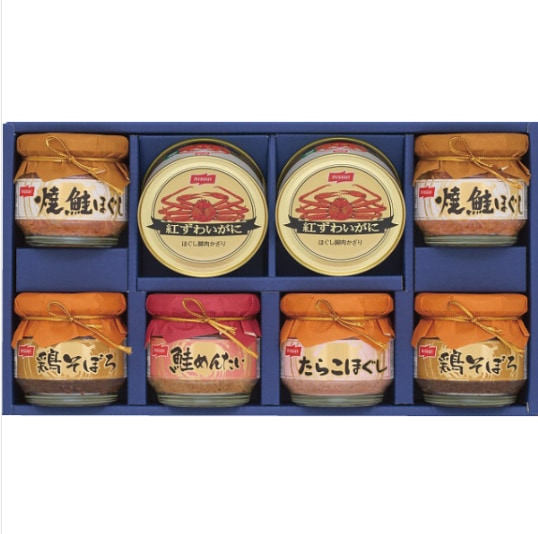 ニッスイ 紅ずわいがに缶詰・びん詰ギフトセット<BR>送料無料！
