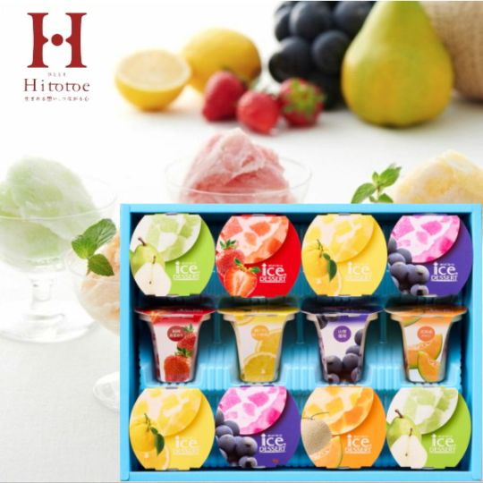 Hitotoe 凍らせて食べる アイスデザート12個入<br>メディア掲載商品！<br>国産フルーツ入り送料無料
