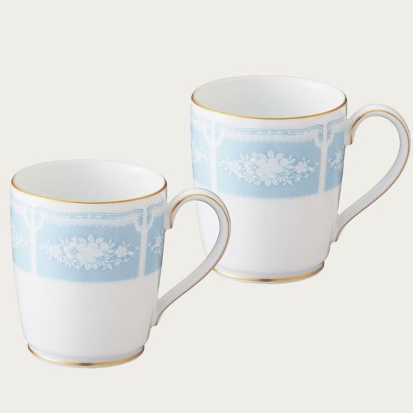 ノリタケ・レースウッドゴールド マグカップペア