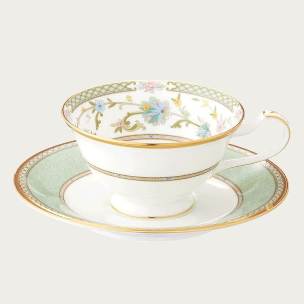 送料無料！ノリタケ・ヨシノ カップ&ソーサー(グリーン)1客