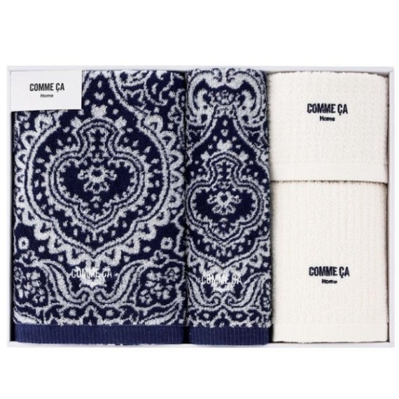 送料無料！コムサホーム・ロッペ　バス・フェイス2枚・ウォッシュタオルセット