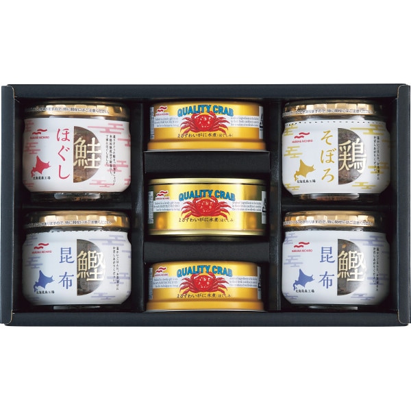 送料無料！Ｕｍｉｏｓ-ウミオス-　かに缶詰・瓶詰詰合せ 3缶 4瓶　MB-4　送料無料、希少、国産、ずわいがに、ギフト、使いやすい、ほぐし身、料理、便利、長期保存、季節、鮭、鶏そぼろ、鰹昆布