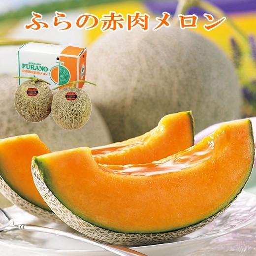 北海道富良野産 ふらの赤肉メロン 優品 約1.6kg×2玉<br>送料無料<br>2026年7月上旬頃順次発送予定<br>メロン フルーツ 北海道 富良野メロン ふらの