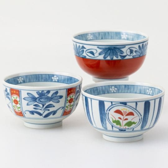 波佐見焼　錦絵変り 一膳丼トリオ　31237　3個、