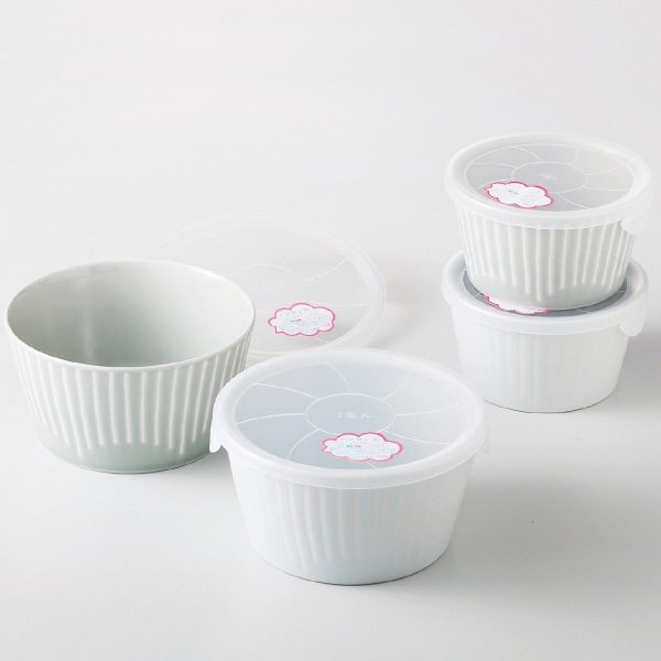 波佐見焼　花ふわり レンジ鉢4点セット　19870　4個、