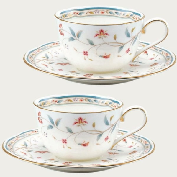 ノリタケ 花更紗 ティータイムセット ペア カップ＆ソーサー プレート