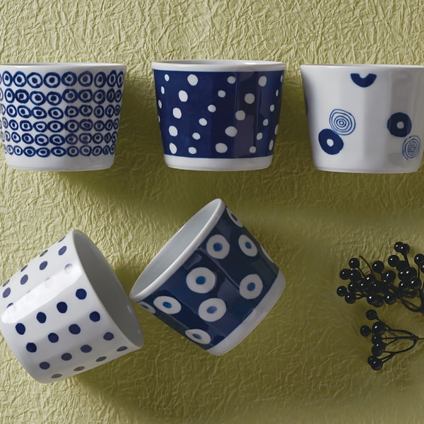 波佐見焼　藍丸紋　レンジ鉢トリオ　3個、送料無料