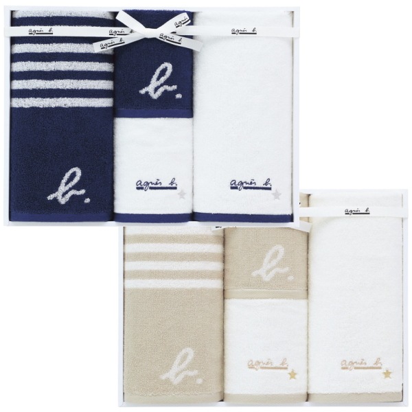 アニエスベー【送料無料】<br>フェイス・ゲストタオルセット