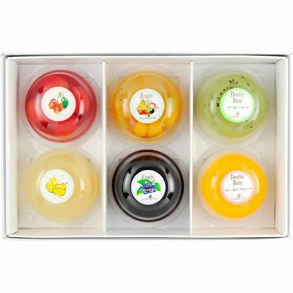 たかはたファーム<br>フルーツゼリー・ダブルテイスト6個詰合せ