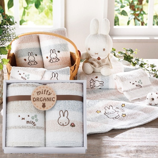 Miffy-ミッフィー-<br>オーガニック・ウォッシュタオル 2枚