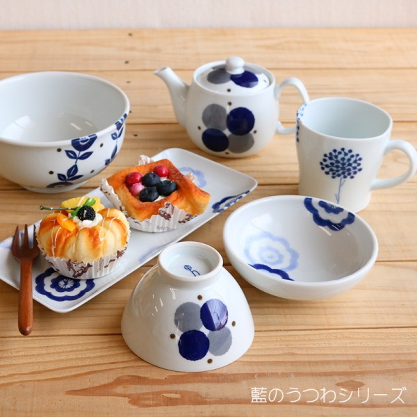 【波佐見焼】藍のうつわ<br>玉渕平鉢