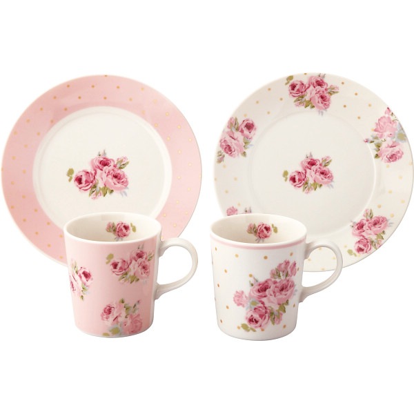 送料無料！ローラ アシュレイ　ポルカ・ドット・クチュール・ローズ　モーニングペアセット