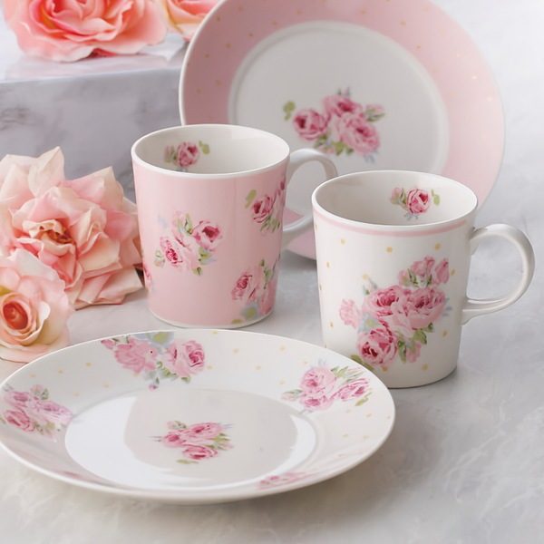 送料無料！ローラ アシュレイ　ポルカ・ドット・クチュール・ローズ　モーニングペアセット