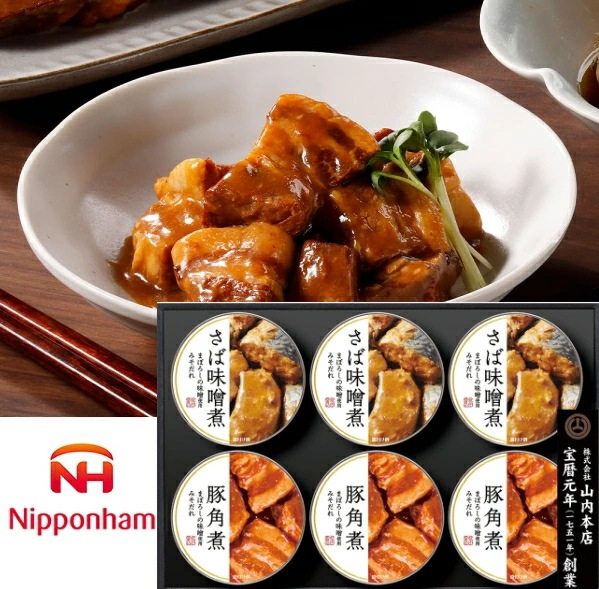 ニッポンハム まぼろしの味噌使用みそだれ<br> さば味噌煮缶詰・豚角煮缶詰セット<br>送料無料<br>　お届け指定日は11月18日以降となります