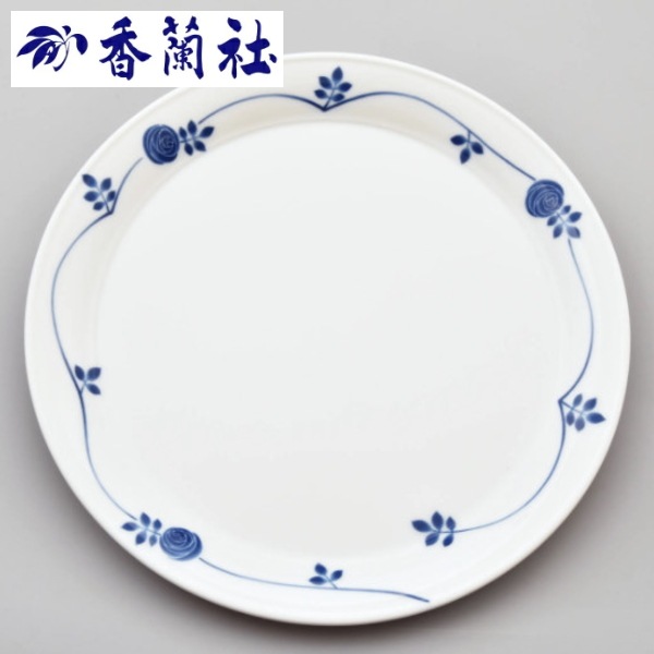 香蘭社<br>【ブルーローズ】25cmリムプレート 【ブルーローズ】25cmリムプレート1
