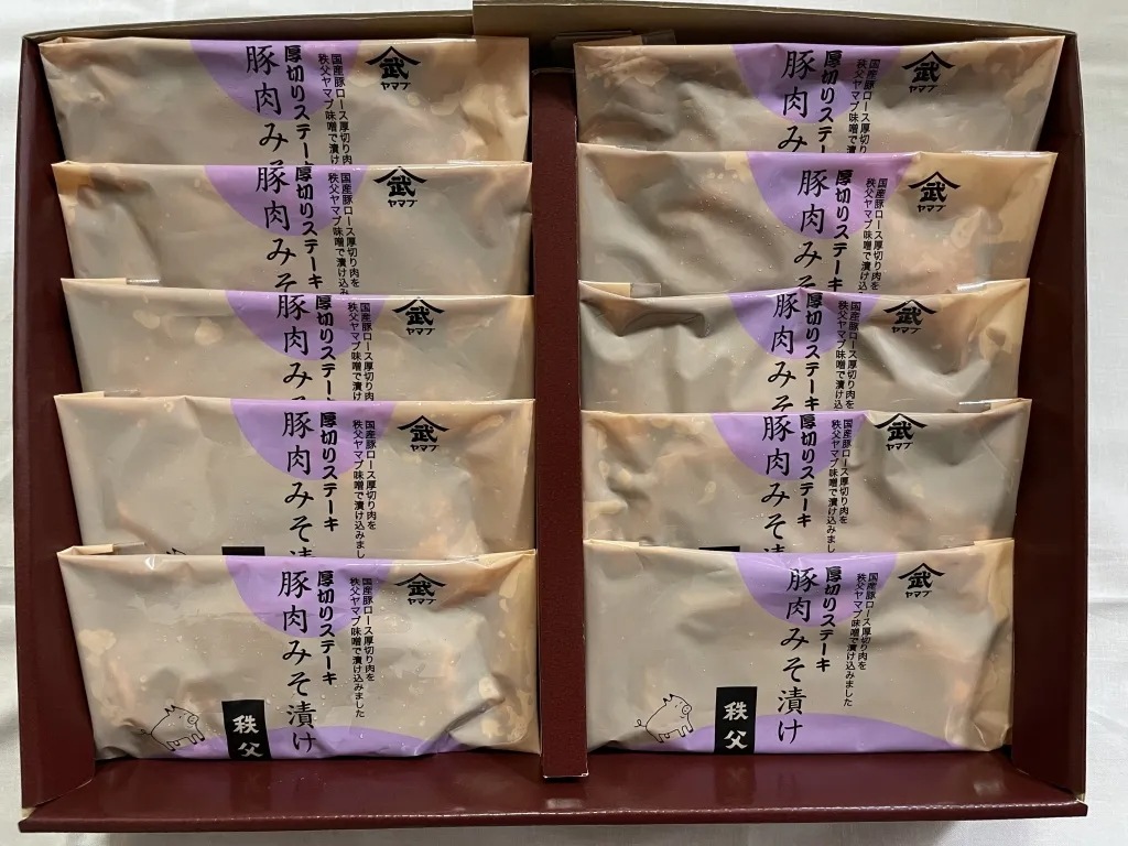 新井武平商店　秩父ヤマブ味噌 〈ヤマブ〉厚切りステーキ豚肉みそ漬け<br>送料無料<br>※産地直送商品の為、発送までに７日～10日ほど頂きます。