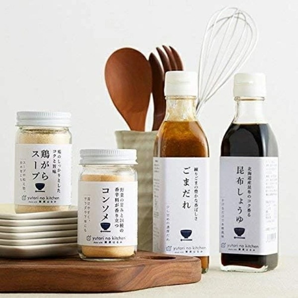 <b>料理評論家栗原はるみ監修</b><br>ゆとりのキッチン<br>調味料4本セット