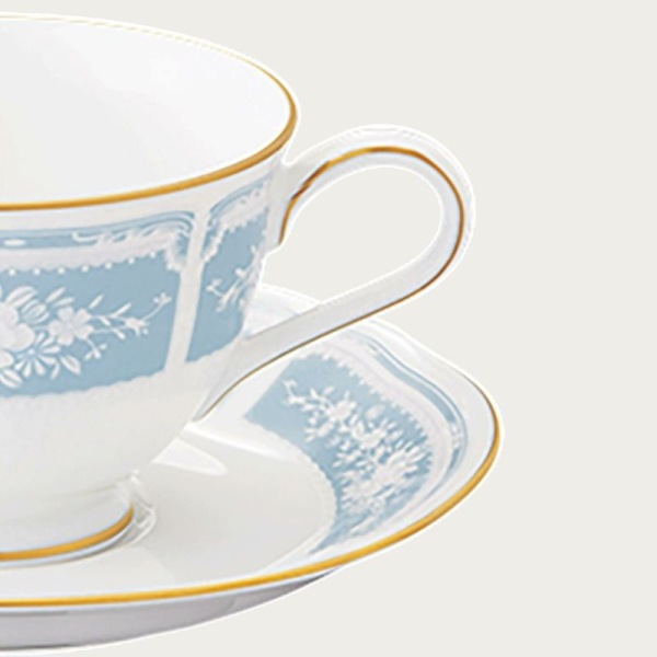 ノリタケ・レースウッドゴールド カップ&ソーサー1客(ブルー)