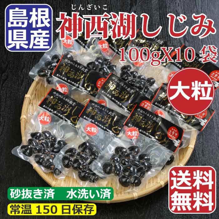 神西湖しじみ（大粒サイズ100g×10パックセット 送料無料）ローカルレアな神西湖しじみの中でも大ぶりなサイズだけを集めたレア中のレアしじみです。ギフトにお勧めです
