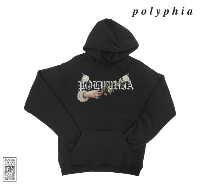 Polyphia ポリフィア 黒パーカー Mサイズ Polyphia/ポリフィア - Hand Flower プルオーバーパーカー (ブラック