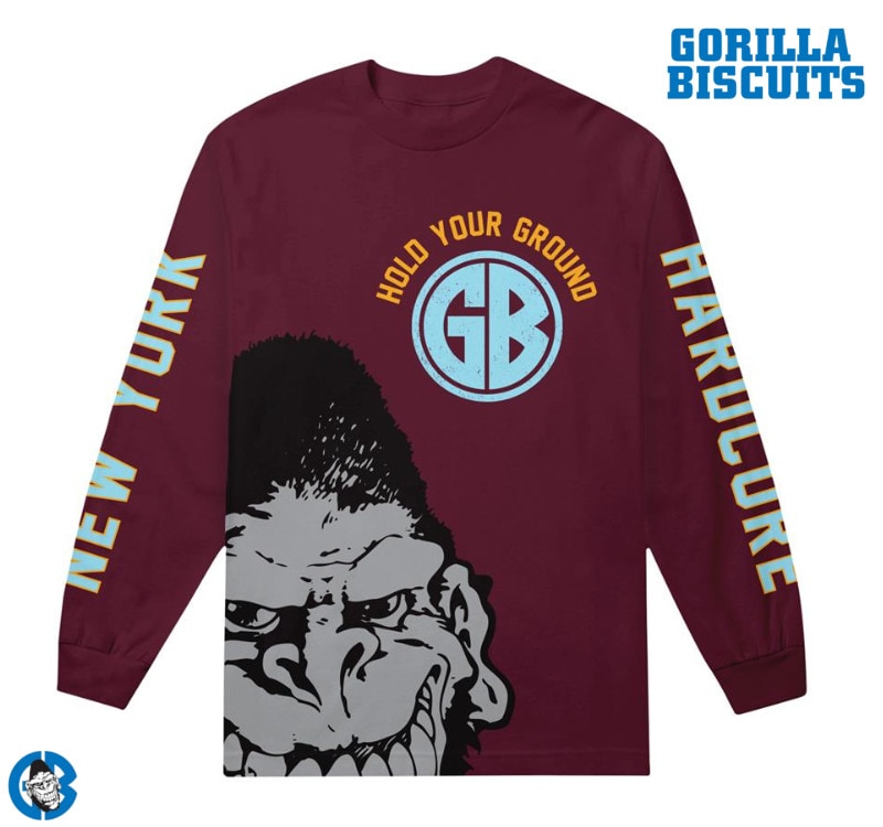 GORILLA BISCUITS 長袖 Tシャツ hold your ground 青L ロンT
