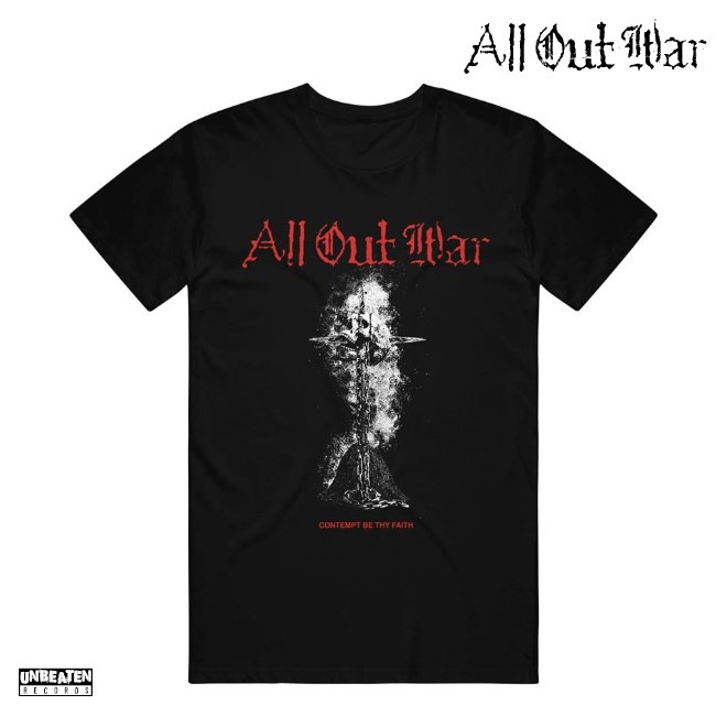 ALL OUT WAR バンドT NYHC FRUIT OF THE LOOM All Out War / オール・アウト・ウォー - Skull Tシャツ(ブラック