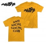 Nasty / ナスティー - Anti Social Tシャツ(ゴールドイエロー)