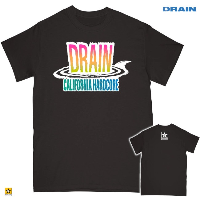 Drain / ドレーン - CALIFORNIA HARDCORE NEW Tシャツ(ブラック